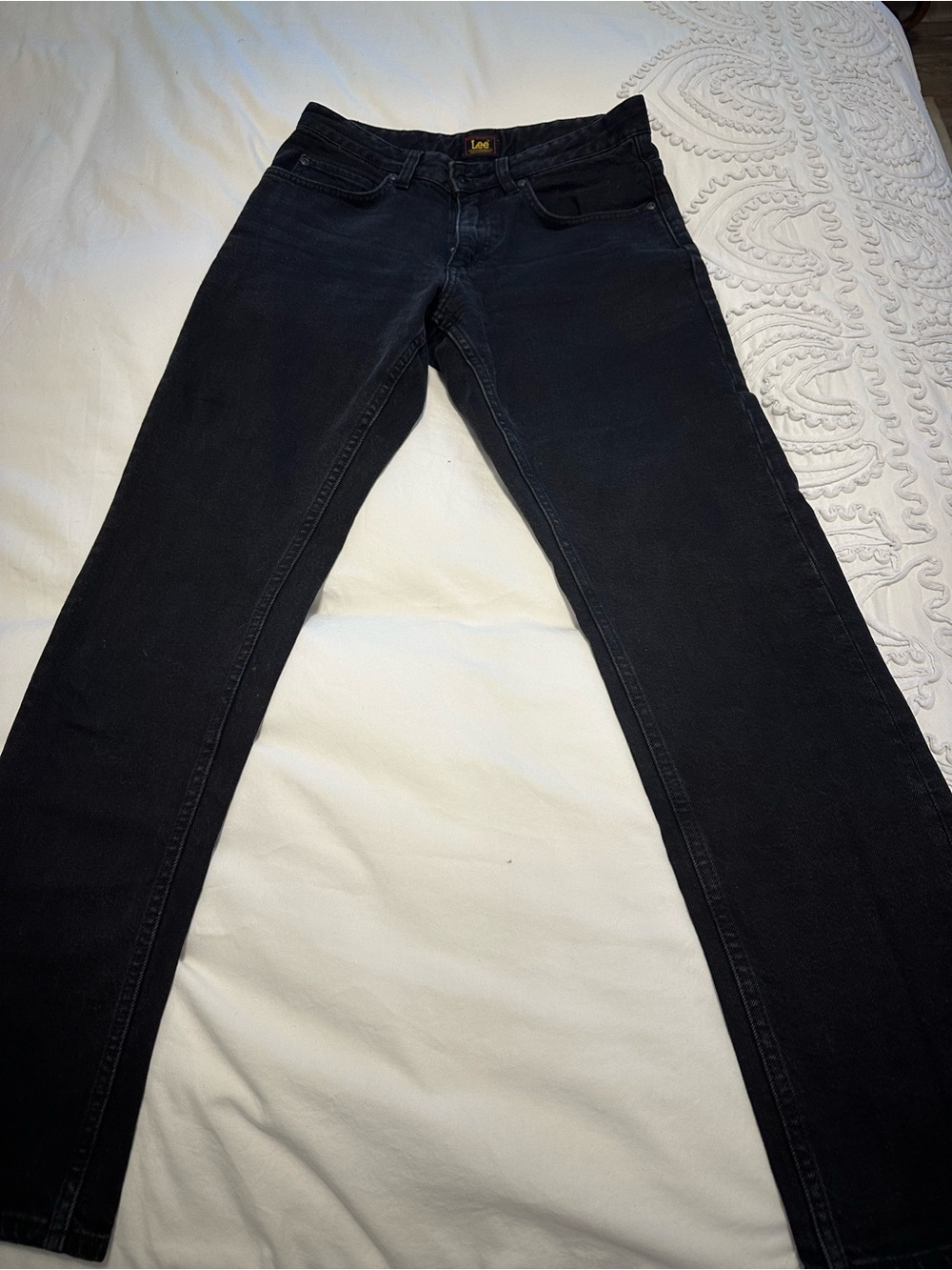 Lee Black Straight Jeans with Classic Five-Pocket Style